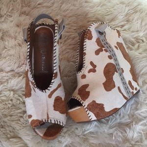 Jeffrey Campbell Cowhide platform bootie